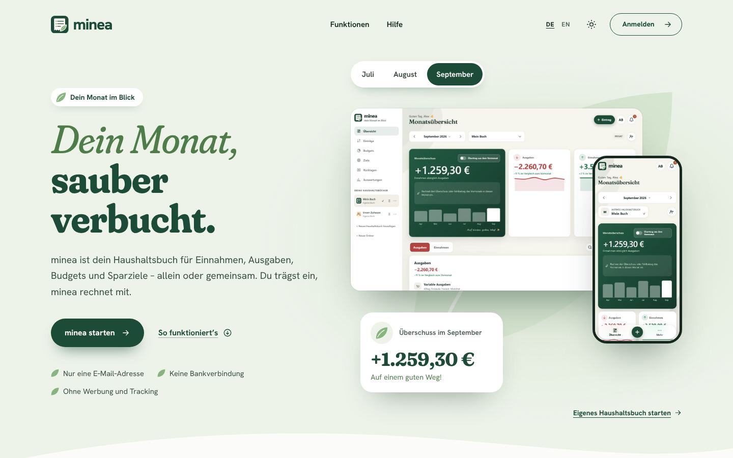 Ansicht von minea